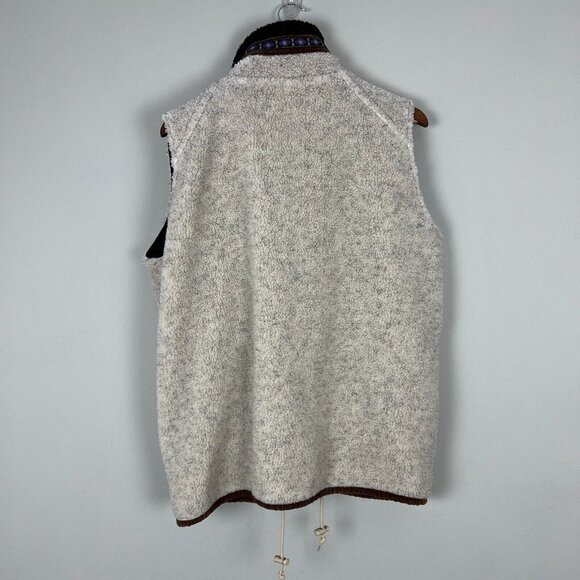 Vail Colorado Fleece Vest Mens XL Full Zip Pockets Cream Vintage - Picture 8 of 14